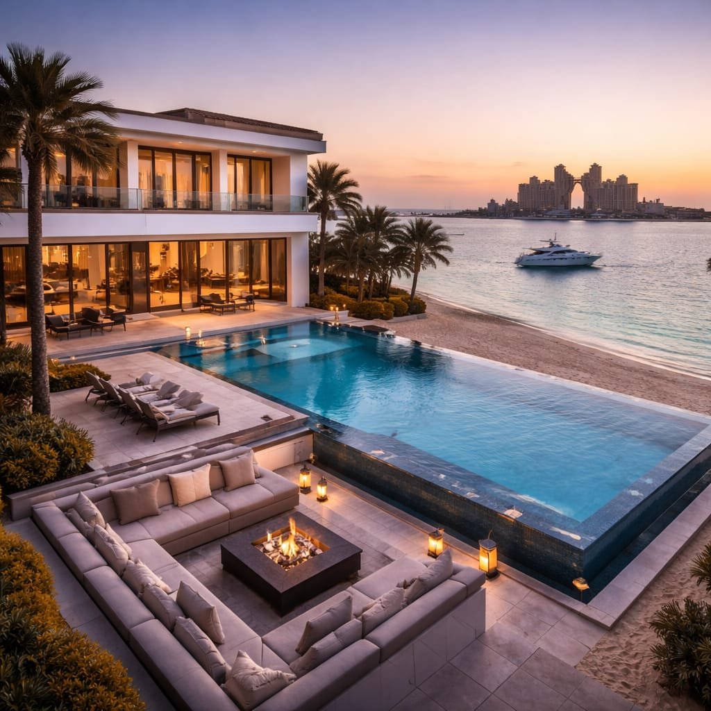 Palm Jumeirah luxury beachfront villa Dubai